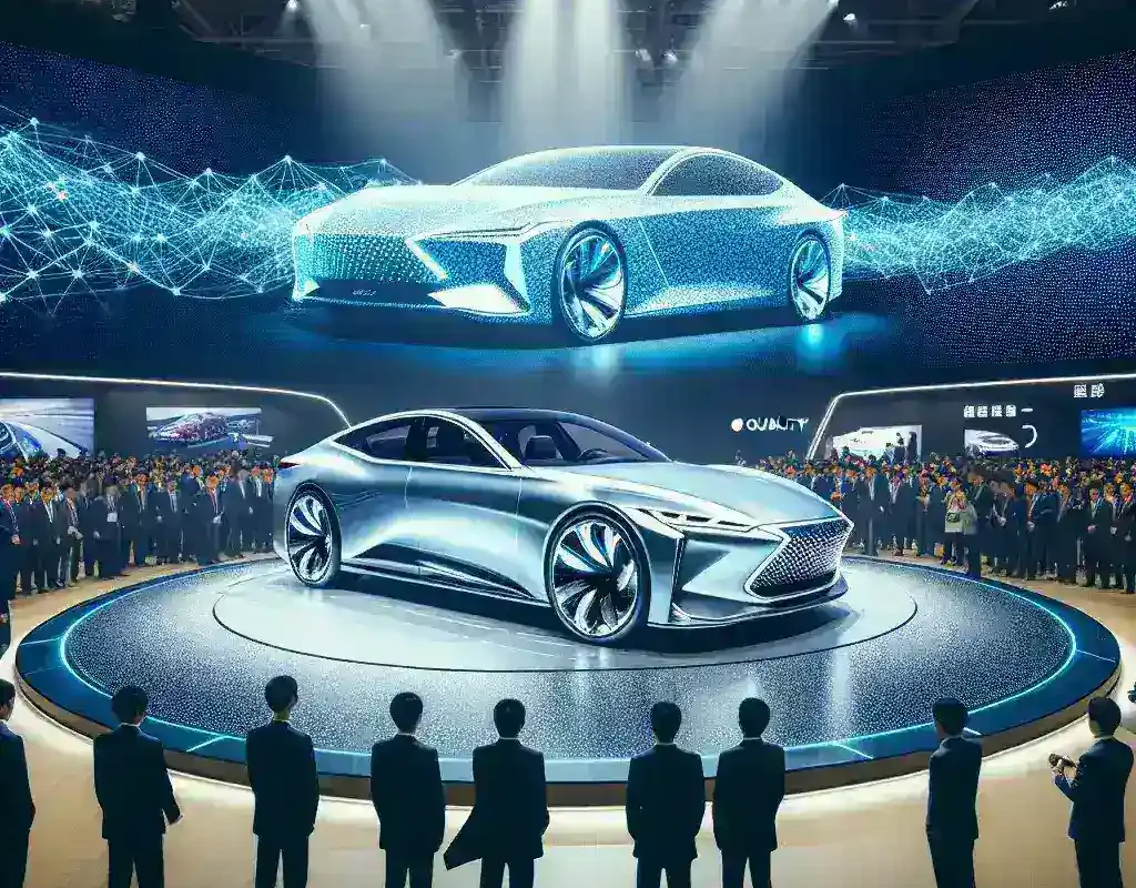 "2025 Sony Afeela electric car unveiled at CES 2025, showcasing advanced technology and sleek design in an innovative automotive display."